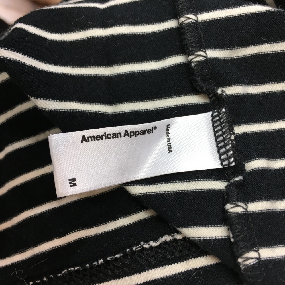 American Apparel M striped bodycon dress sleeves - Picture 2 of 8